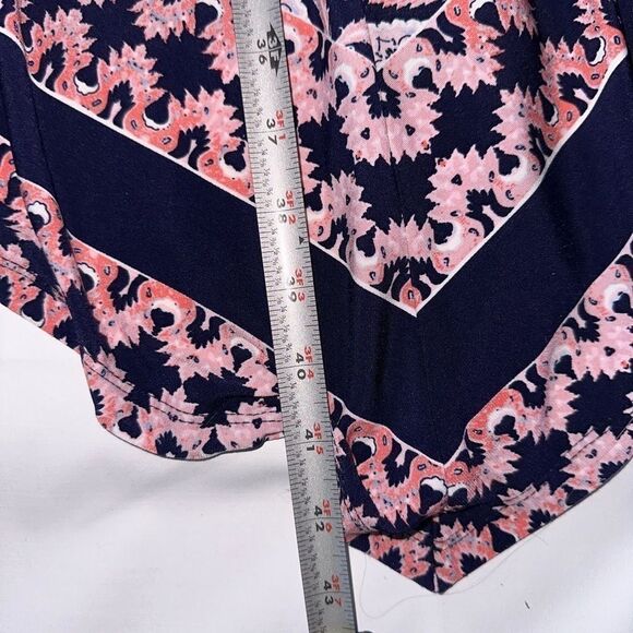 Ivanka Trump Medallion Print Matte Jersey Split Neck Hankyhem Navy/Coral sz 6 - Picture 6 of 6